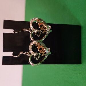 Silver "Mom, I Love You Forever" Pierced Earrings